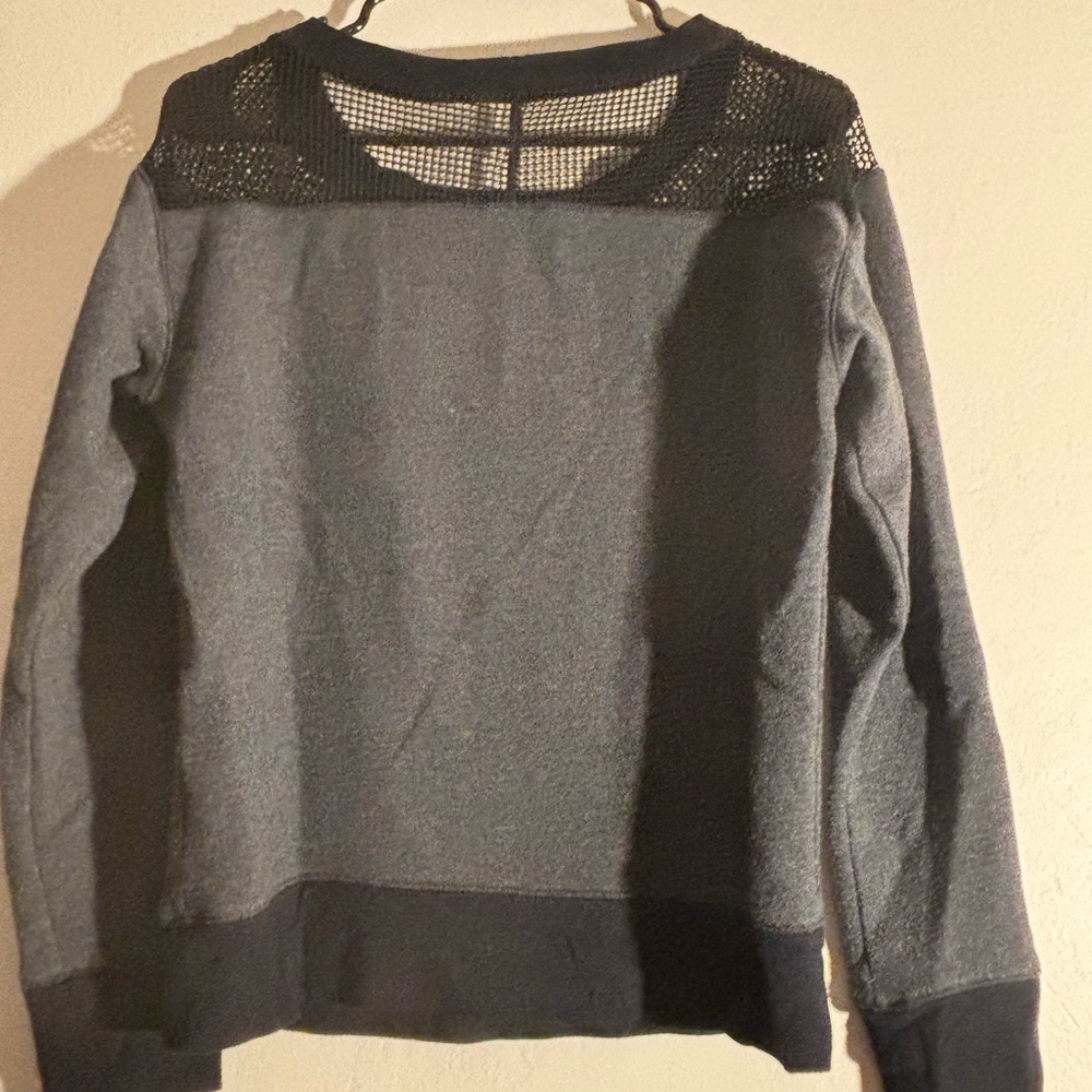 True Religion Black and Gray Sweatshirt with mesh collar